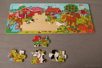 Drevené skladačky / vkladačky / puzzle (10 ks) - 19