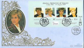 Poštové známky, filatelia: Anglicko, Lady Diana, FDC obálky - 19