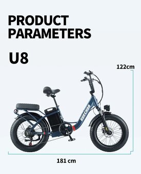 Výkonný mestský ebike Burchda 1000W,31.5Ah,45km/h,200km,nový - 19