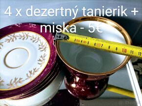 Porcelán - maslenička, koláčový set, misky - 19