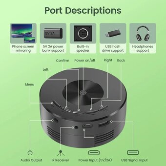 Digitálny projektor 4K Android 11 Wi-Fi bluetooth 260 ANSI s - 19