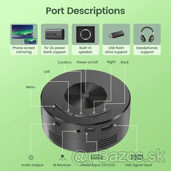 Digitálny projektor 4K Android 11 Wi-Fi bluetooth 260 ANSI s - 19