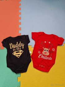 Detske body s kratkym rukavom Daddy superman, 1.Vianoce 56