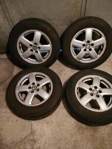 4ks alu disky orig. Škoda 5x100 R15 pneu 195/65 r15