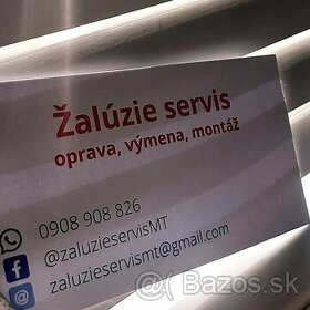 Oprava žalúzií - servis, výmena a montáž v MT,ZA,TR a okolie