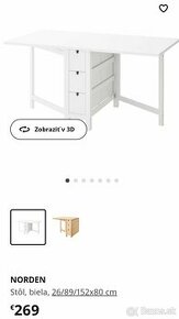 Stôl sklápací Ikea