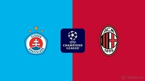 2 listky B208: Slovan Bratislava - AC Milan