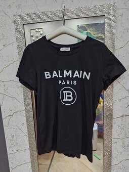 NOVE BALMAIN cierne tricko s kratkym rukavom