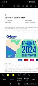 Predám vstupenku na 4 dni na Colours of Ostrava 2024