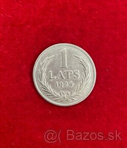 Strieborná minca Lotyšska - 1 Lats 1924