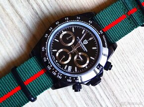 Luxusné hodinky - Pagani Design Black Silver 2 typy náramkov - 1