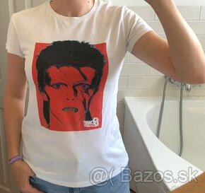 —————Biele tričko David Bowie XXS/XS, 32/34, 4 E——-