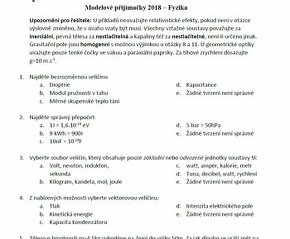 LF MUNI- prijímacie testy- Brno