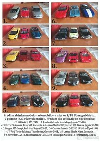 Modely automobilov v mierke 1/18 Bburago,Maisto