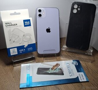 IPhone 11 64GB Fialový–BATÉRIA 100 % + NOVÝ DISPLEJ, TOP