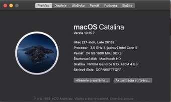 Apple iMac 27” late2013, 3.5i7, 24GB RAM, 4GBgrafik,120GB+3T