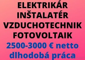 ELEKTRIKÁR - INŠTALATÉR - VZDUCHOTECHNIK - FOTOVOLTAIK