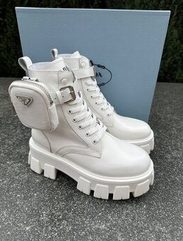 PRADA Monolith leather and Re-Nylon boots