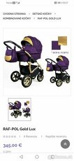 SET Kočík Baby lux  de luxe purple 3v1+golfac