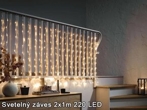 Svetelný záves 2x1m, 220 LED