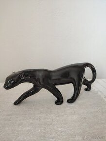 Keramia veľký čierny panther keramická soška 30 cm