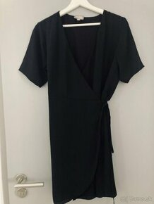 Čierne šaty - wrap dress - viazané na boku , velkost M