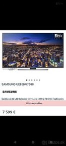 Predám 3D LED televízor Samsung ue85hu7500