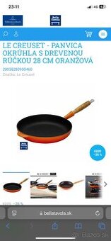 LE CREUSET - PANVICA OKRÚHLA S DREVENOU RÚČKOU 28 CM ORANŽOV