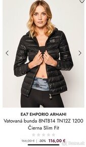 Emporio Armani bunda S čierna skladacia orig.