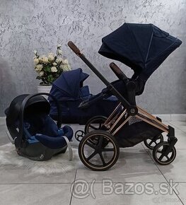 TROJKOMBINÁCIA CYBEX ROSEGOLD PRIAM PLATINUM BLUE