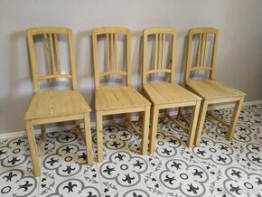 Staré, selské židle po renovaci sada 4 ks