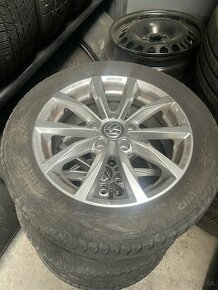 VW elektróny 5x112 so zimnými pneu Nokian 205/55/16 - 1