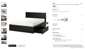 Posteľ IKEA MALM 160x200 + Matrac - s 2 úložnými škat