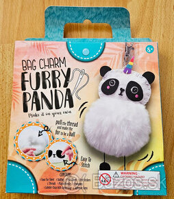 Furry Panda Bag Charm - DIY privesok na tasku - 1