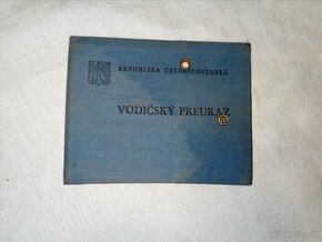 vodičský preukaz modrý, rok 1954, retro