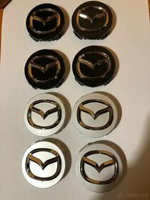 Stredové krytky (pukličky) Mazda priemeru 56 mm čierné/sivé - 1