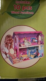 Drevený domček pre bábiky Barbie - 1
