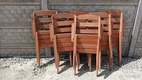 Záhradný set 1stôl +6 stoličiek( skladacie) masívne drevo
