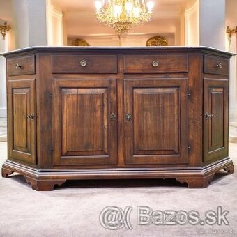 Rustikálna veľká masívna komoda - sideboard, S191xV99xH48