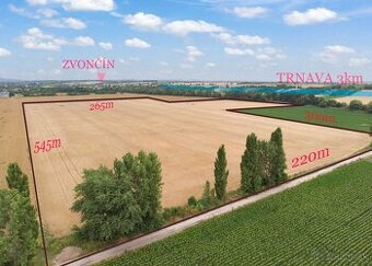 PREDAJ VEĽKÝ POZEMOK - TRNAVA - ZVONČÍN - 147.000 m²