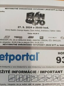 Vstupenky na koncert Elán 27.9.2024 -