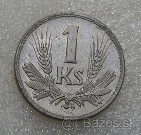 Mince 1 Koruna 1945 UNC stav - Slovenský štát 1939-1945