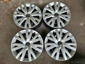 5x112 r16 ET48 x6J plechové disky + originál VW puklice - 1