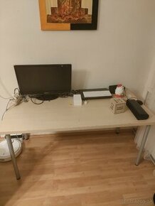 IKEA LAGKAPTEN ADILS Písací stôl dub moridlo biele 180x60