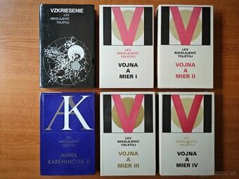 Tolstoj - knihy - Vojna a mier, Vzkriesenie, Anna Karenina