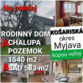 2 x RODINNÝ DOM na POZEMKU 1540m2+SAD 583m2 KOŠARISKÁ-MYJAVA - 1