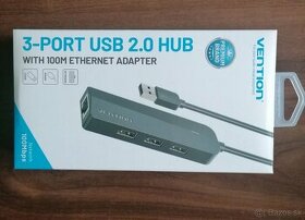 USB Hub 3-Port USB 2.0 + 100Mbps Ethernet - 1