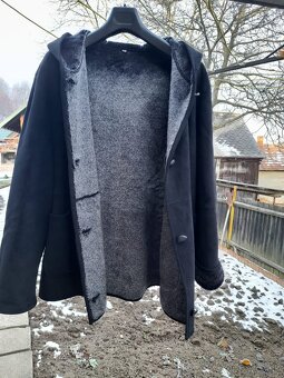 Čierny  kožuchový kabátik  veĺ.Xl-XXl