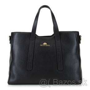 čierna minimalistická kožená kabelka wittchen - nová - 1