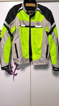 Pánska letná moto bunda W-TEC Saigair - Fluo Yellow-Gray, - 1